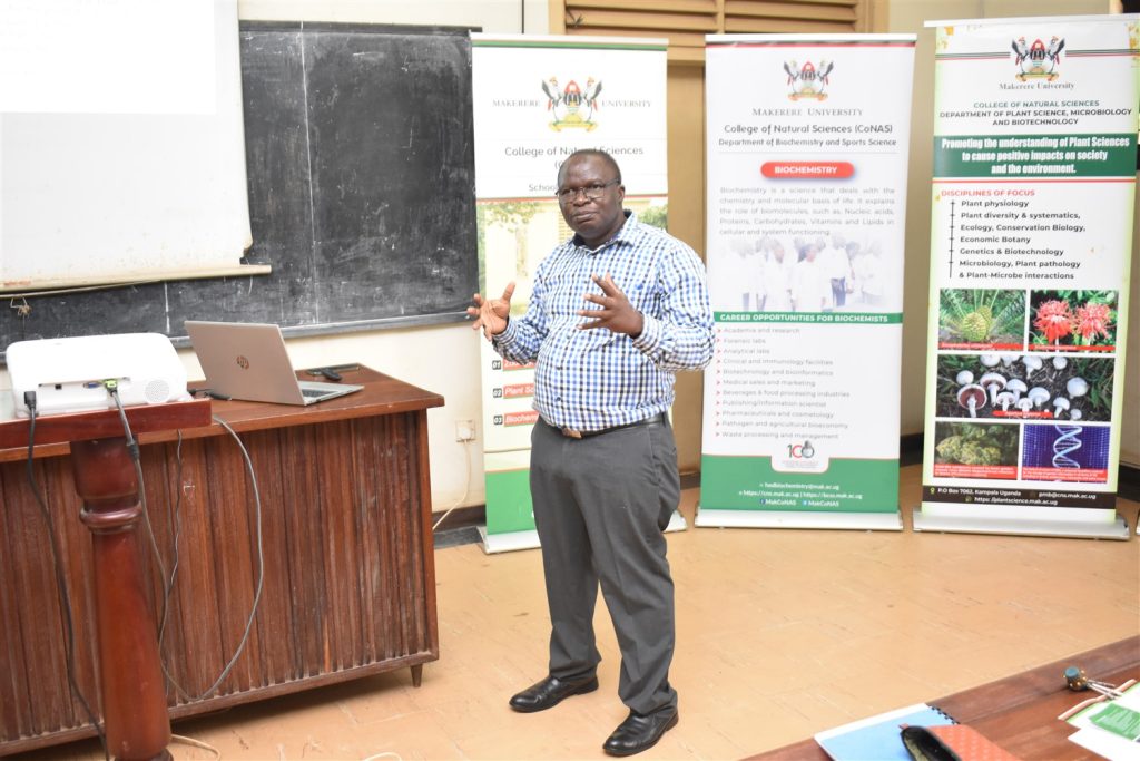 Dr Godfrey Kawooya Kubiriza, a Lecturer in the Department of Zoology, Entomology and Fisheries Sciences and a postdoc fellow for CECAP