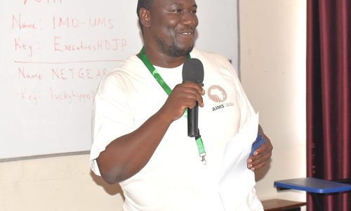 Makerere University Convener, Dr. Alex Samuel Bamunoba addressing participants at the opening ceremony of the School